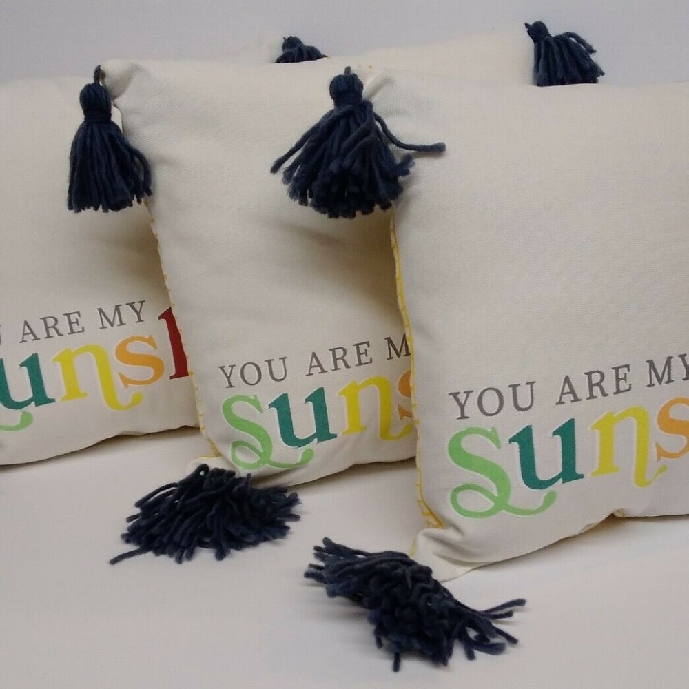 4 Decorative pillow 12"x12" ( you are my sunshine)